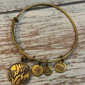 Alex and Ani Gold Sister 2015 Charm Bangle Bracelet
